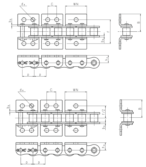 水本機械製作所 水本 SUS316ステンレスチェーン9-A 長さ・リンク数指定